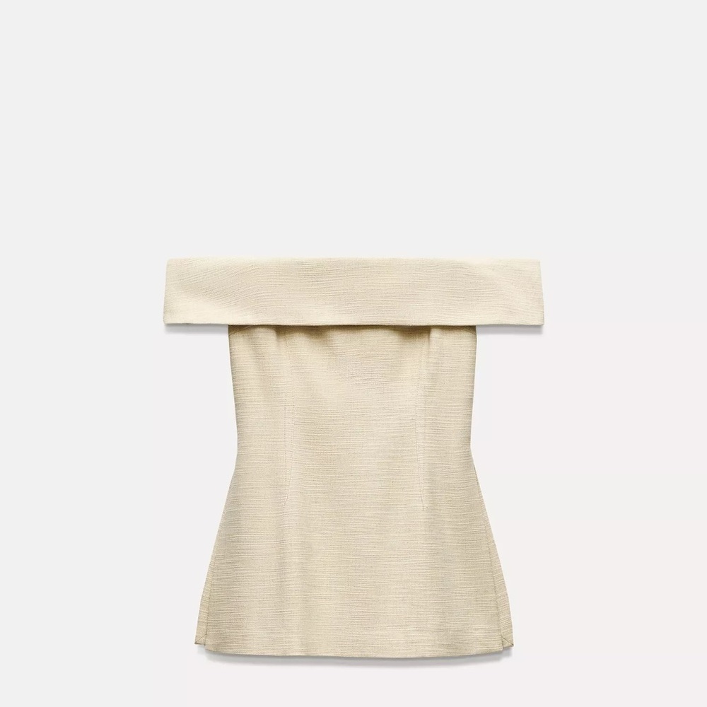 Elegant Cream Off-Shoulder Top